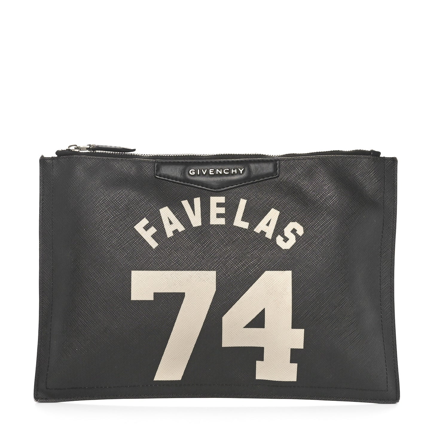 Textured Coated Canvas Favelas Large Antigona Pouch Black