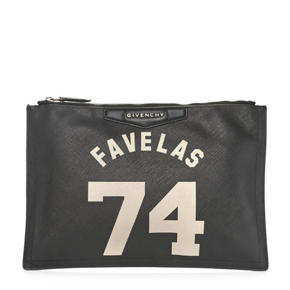 Givenchy Textured Coated Canvas Favelas Large Antigona Pouch Black 1 of 10