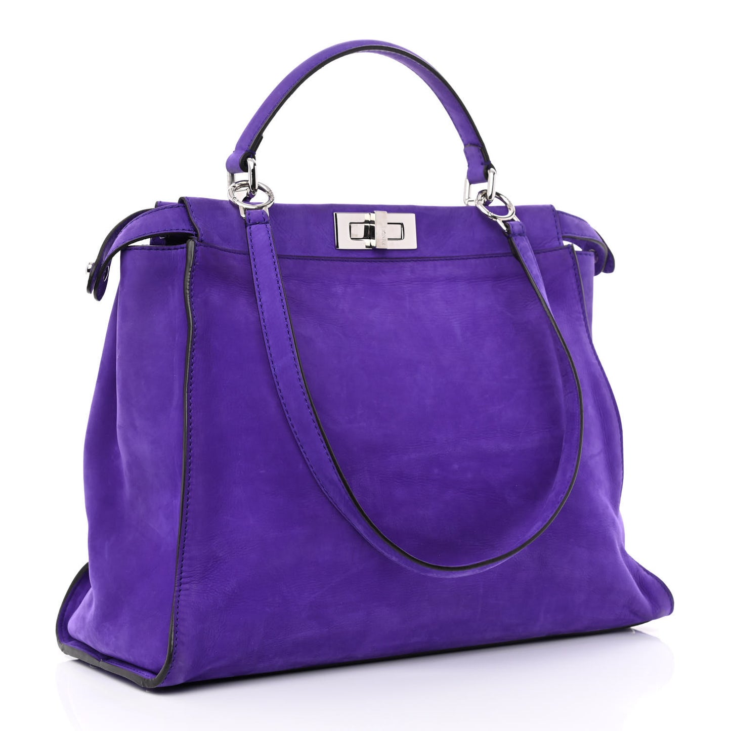Suede Large Peekaboo Iconic Satchel Purple