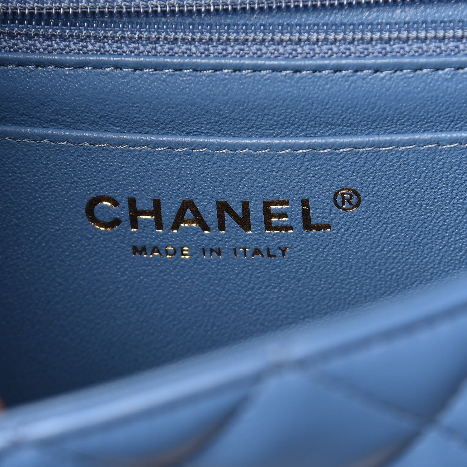 Chanel Lambskin Quilted Mini Rectangular Flap Blue 6 of 7