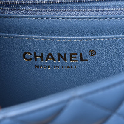 Chanel Lambskin Quilted Mini Rectangular Flap Blue 6 of 7