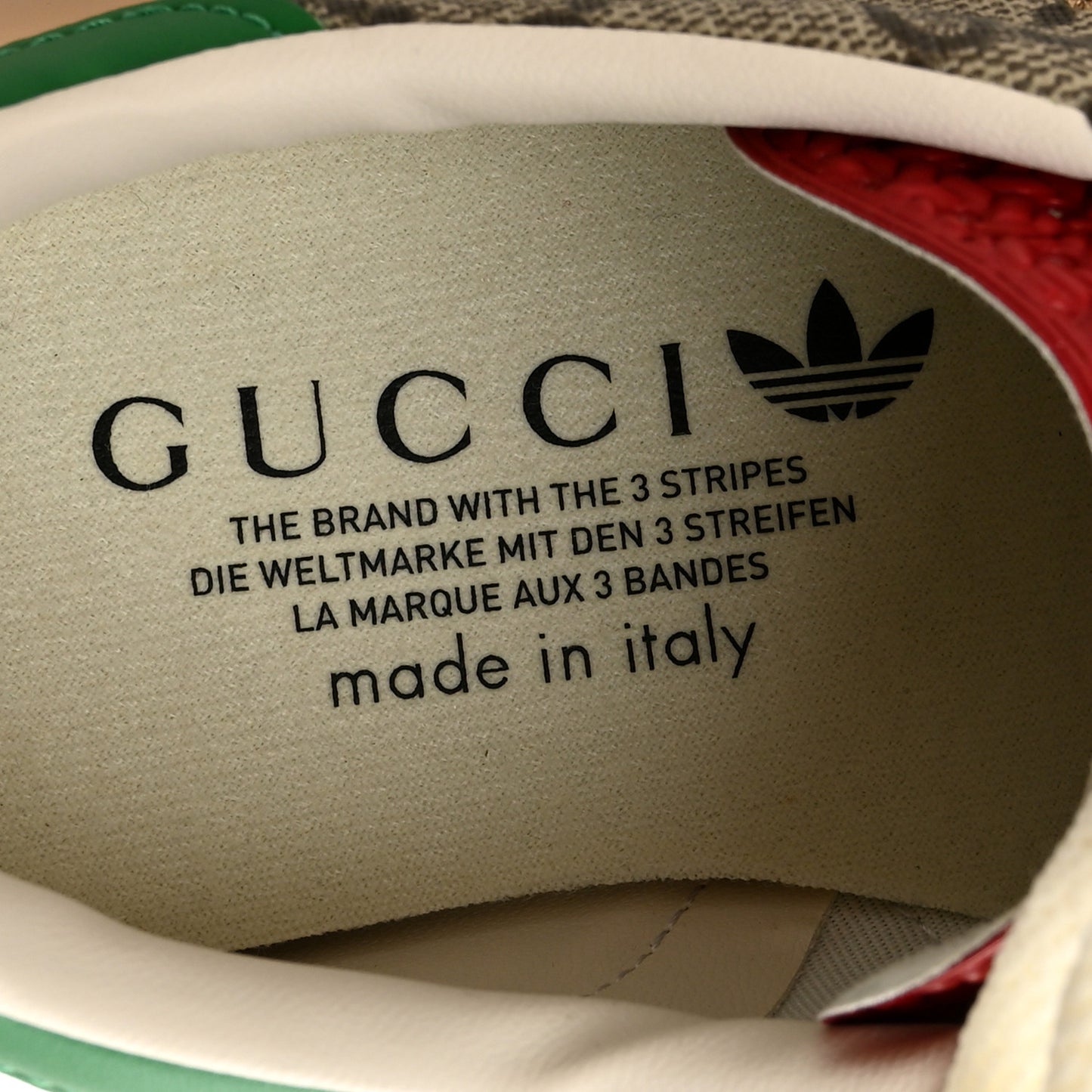 X ADIDAS GG Supreme Monogram Mens Gazelle Sneakers 10 Beige Ebony Off White New Shamarock 8.5 Beige Ebony Off White New Shamarock