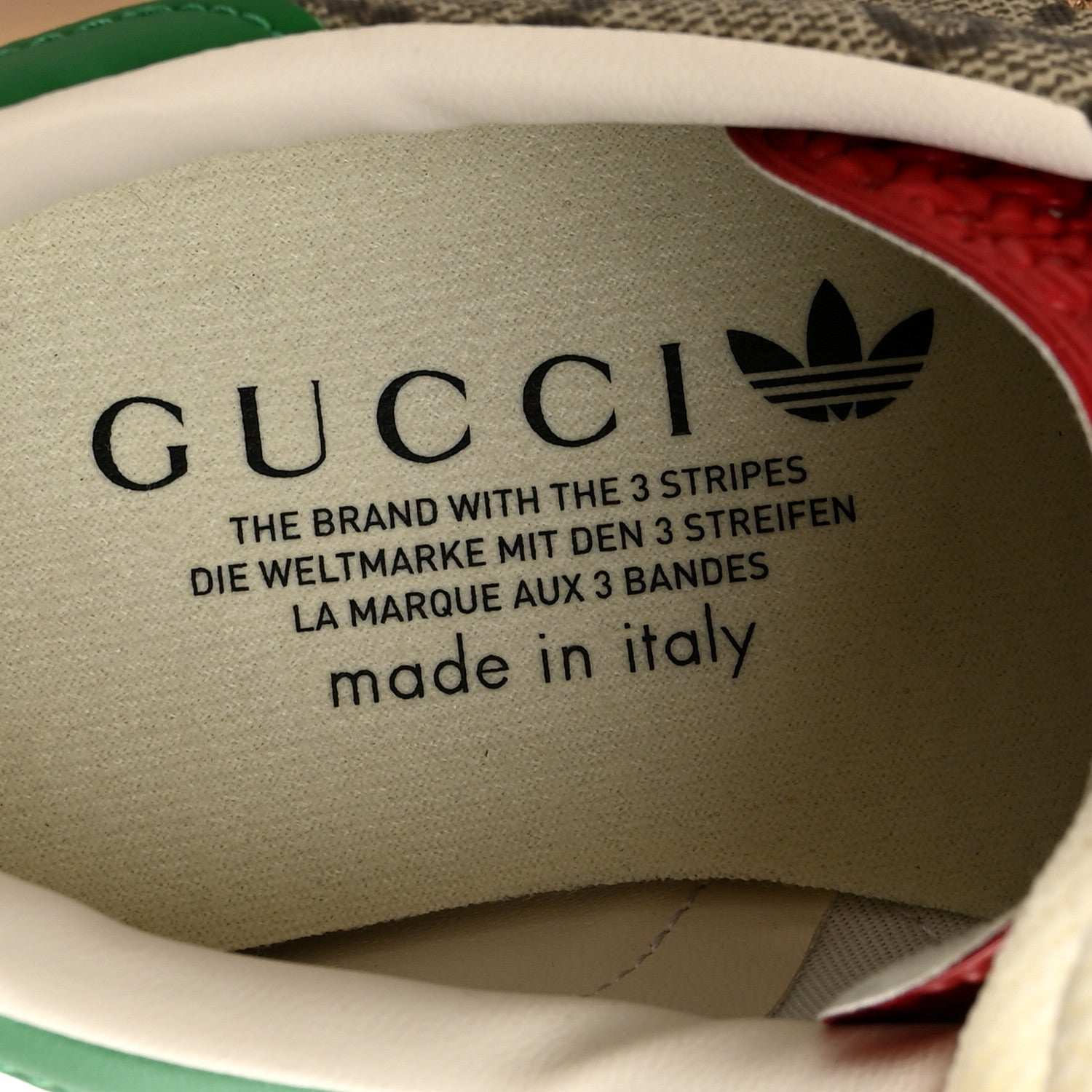 Gucci X ADIDAS GG Supreme Monogram Mens Gazelle Sneakers 10 Beige Ebony Off White New Shamarock 8.5 Beige Ebony Off White New Shamarock 7 of 10