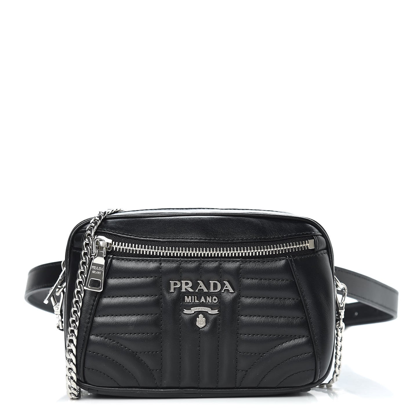 Soft Calfskin Impunture Diagramme Belt Bag Black