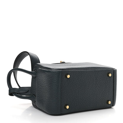Hermes Taurillon Clemence Mini Lindy 20 Vert Cypress 4 of 11