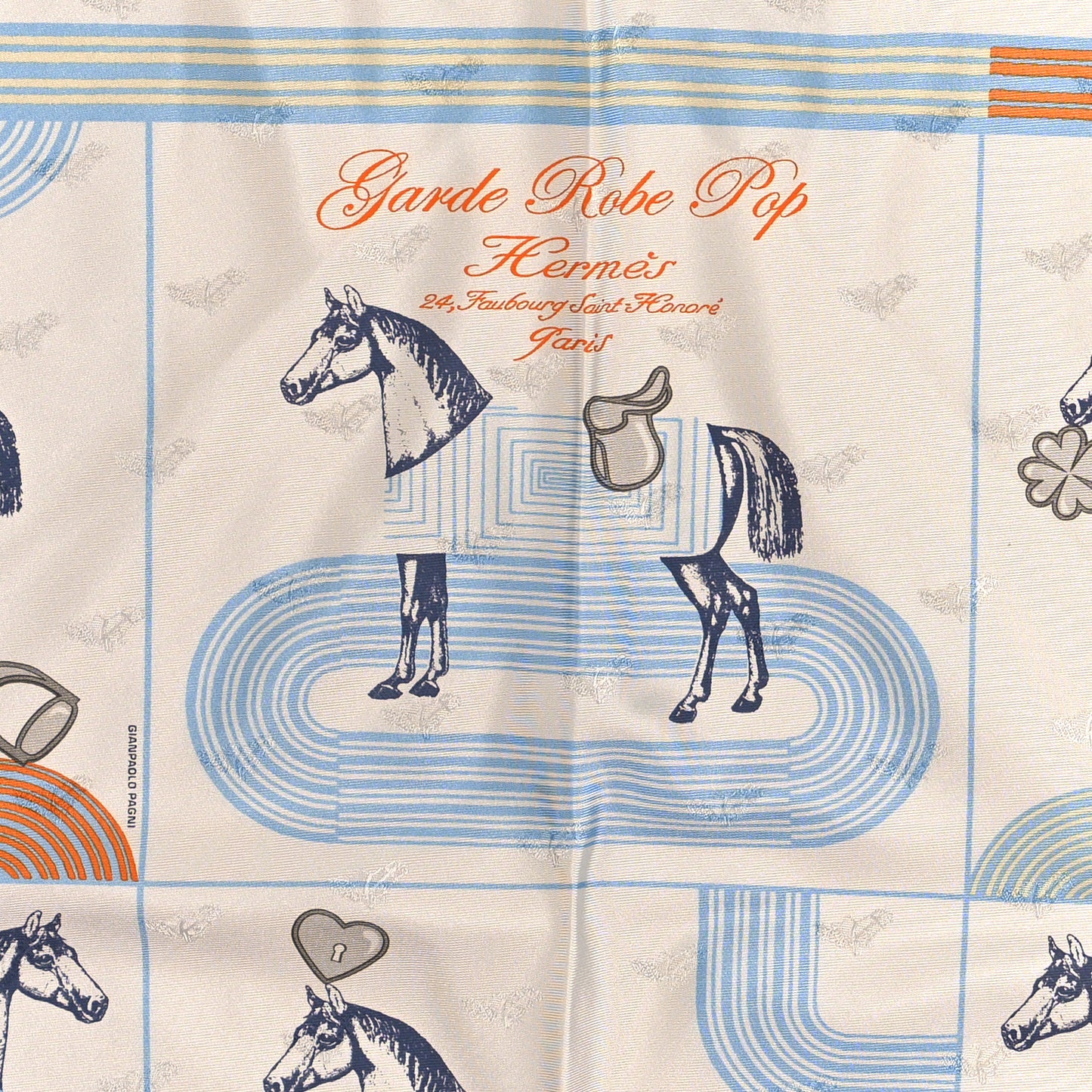 Silk Garde Robe Pop Charm Triangle Scarf 70 Multicolor Argent