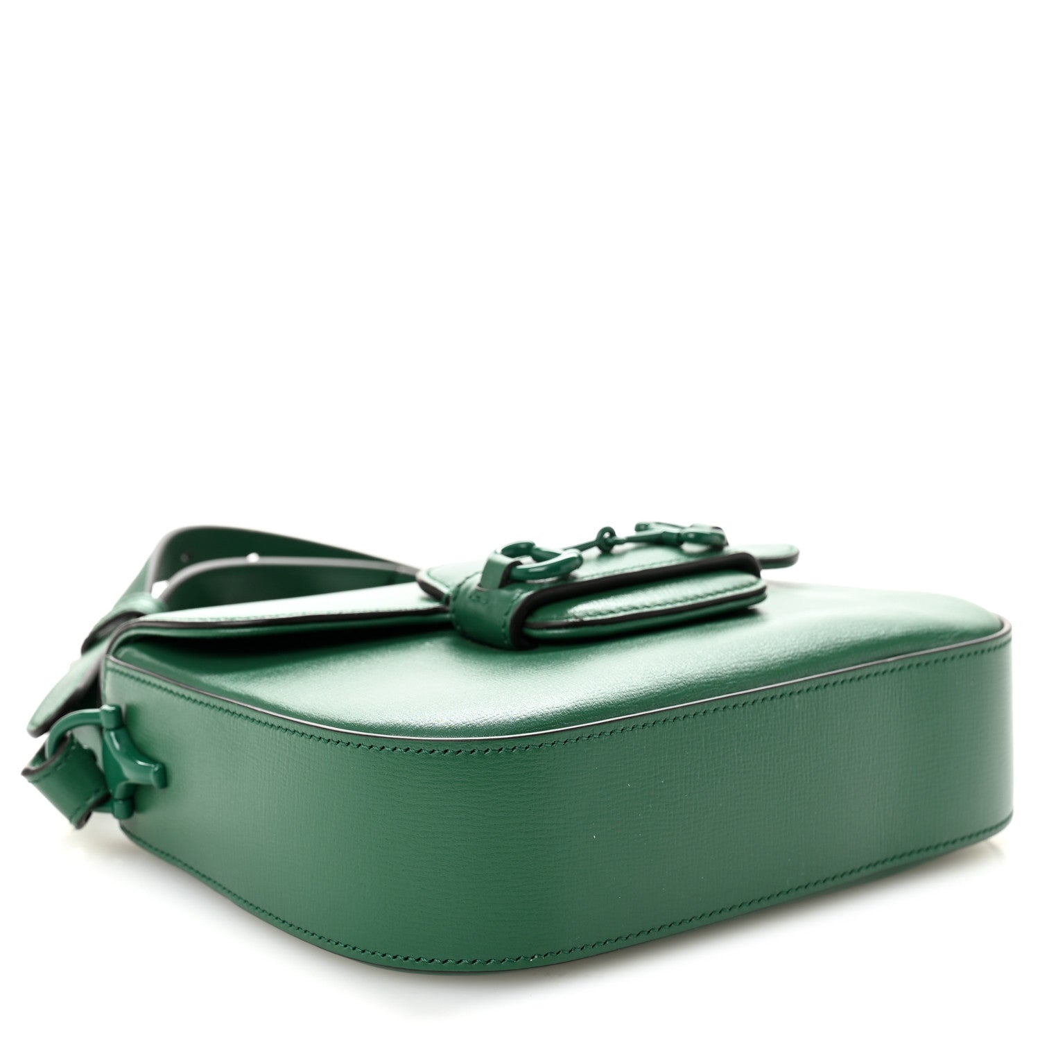 Gucci Azalea Calfskin Web Monochrome Horsebit 1955 Shoulder Bag Emerald 4 of 11