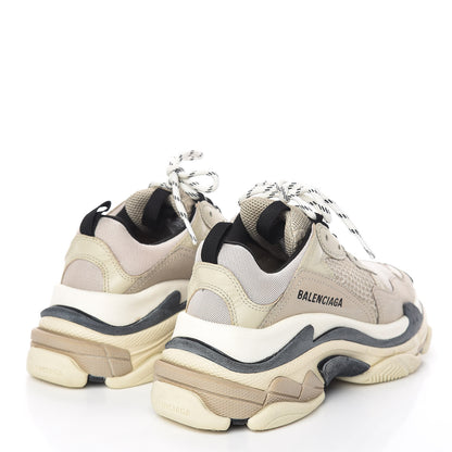 Balenciaga Fabric Mesh Womens Triple S Sneakers 37 Beige Black 4 of 10