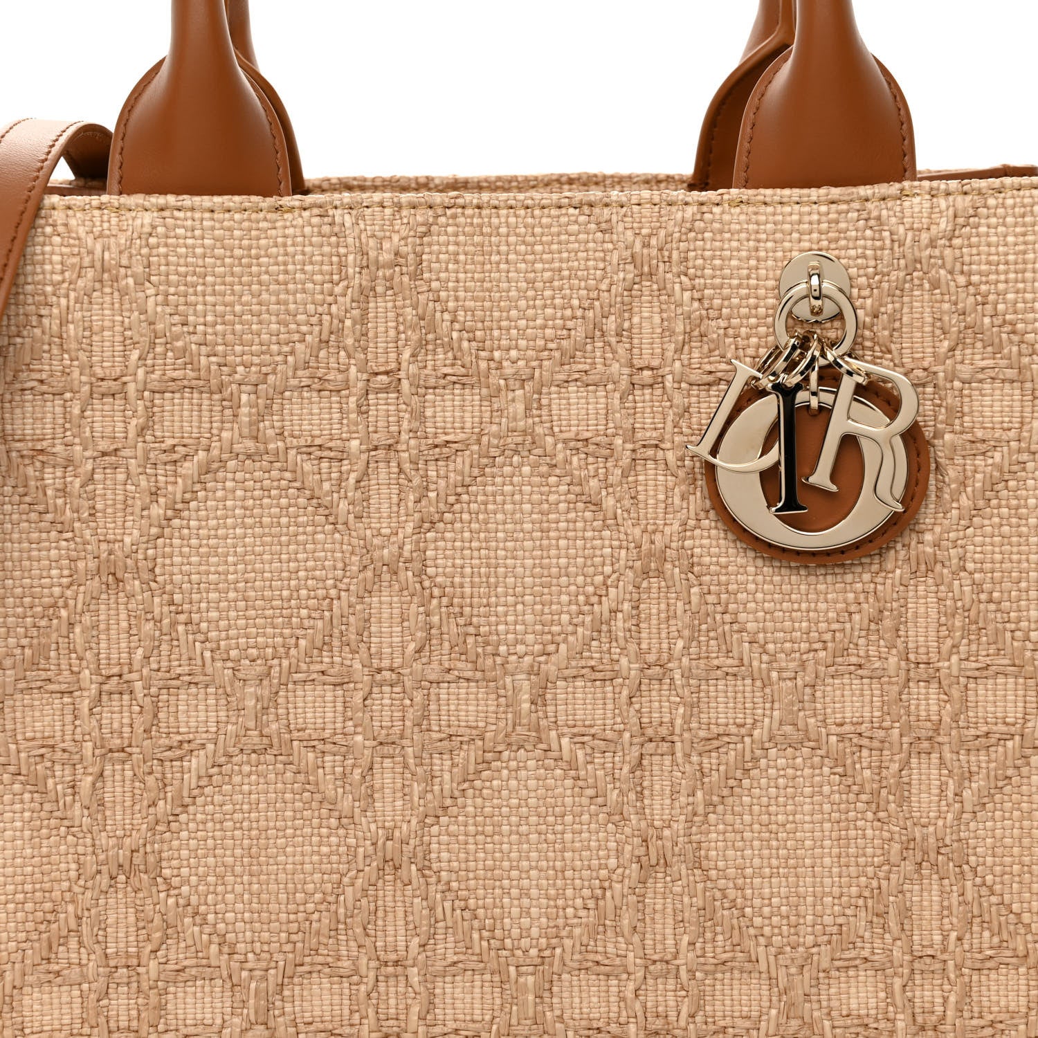 Christian Dior Raffia Macro Cannage Small Book Tote Natural 7 of 9