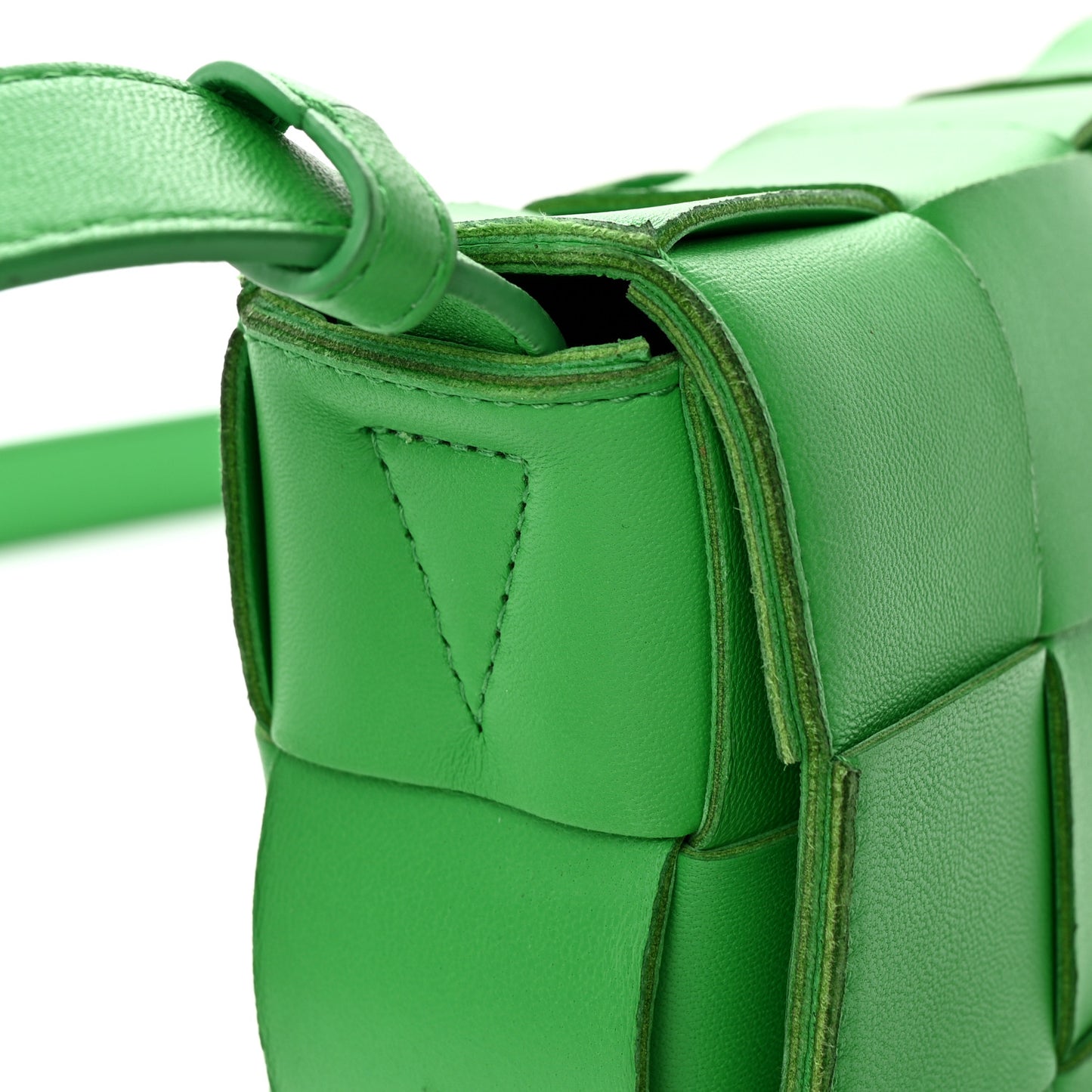 Lambskin Maxi Intrecciato Cassette Crossbody Bag Grass