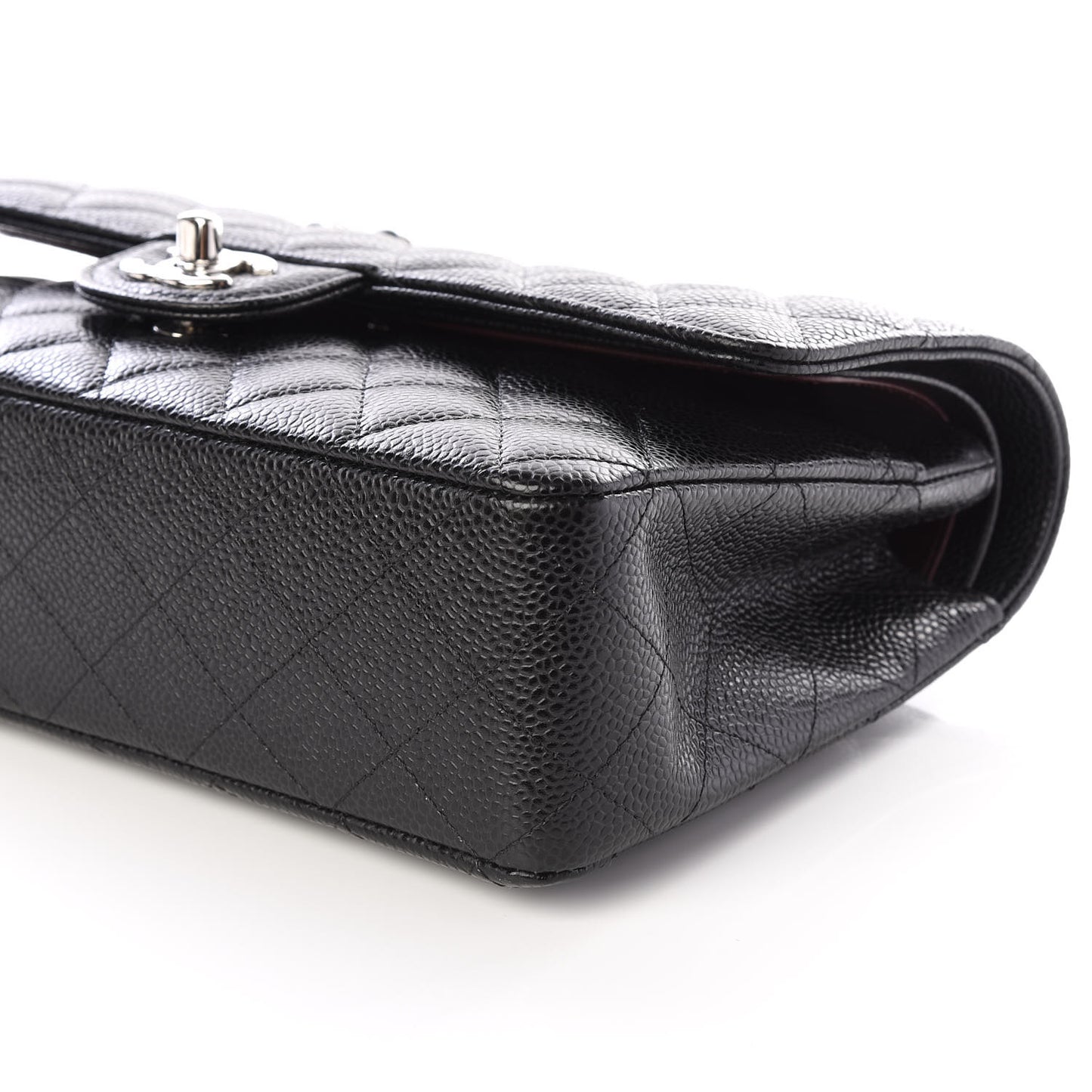 Caviar Quilted Medium Double Flap Black
