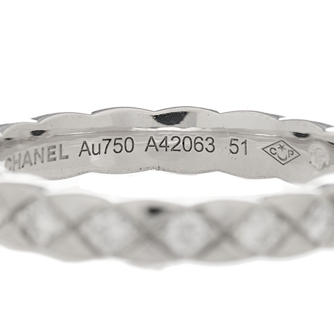 18K White Gold Diamond Mini Coco Crush Ring 51 5.75