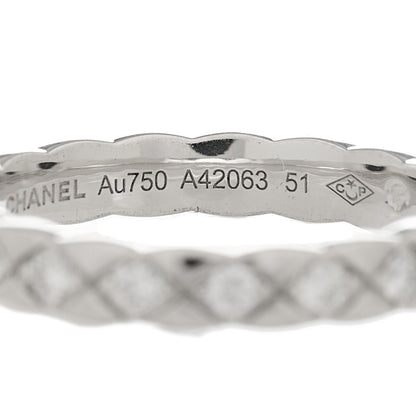 Chanel 18K White Gold Diamond Mini Coco Crush Ring 51 5.75 5 of 7