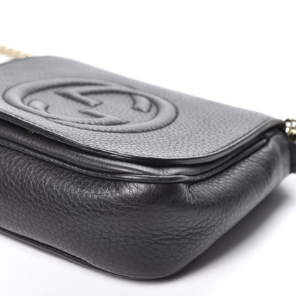 Gucci Pebbled Calfskin Small Soho Flap Crossbody Black 6 of 9