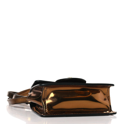 Versace Metallic Laminated Calfskin Mini Medusa Crossbody Bag Tan 4 of 8