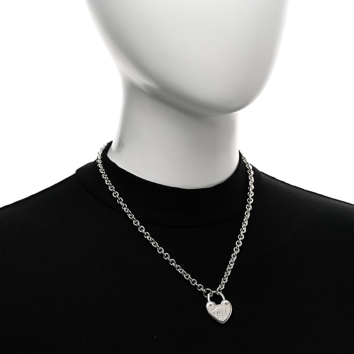 Sterling Silver Return To Tiffany Love Heart Lock Pendant Necklace