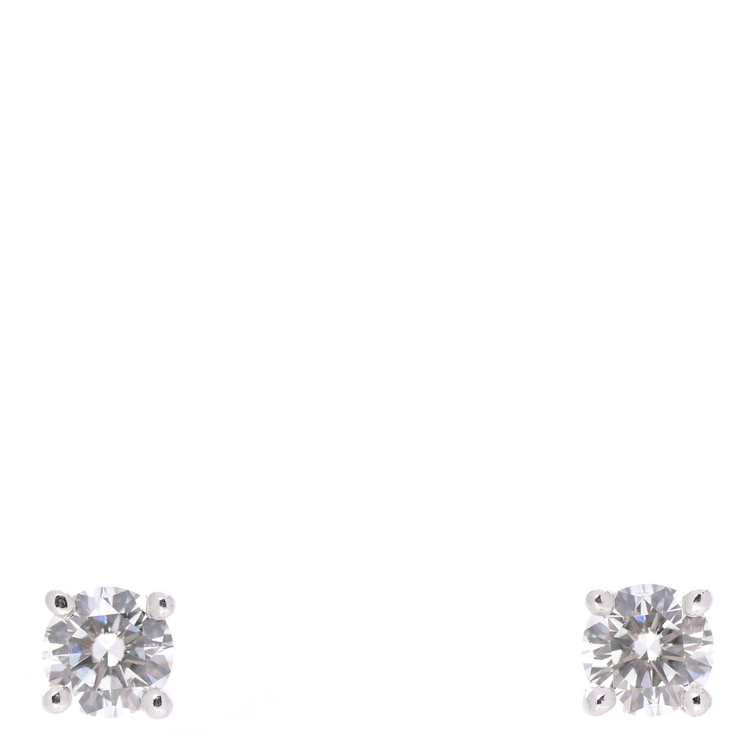 Tiffany Platinum Diamond .20ctw Solitaire Earrings 1 of 5
