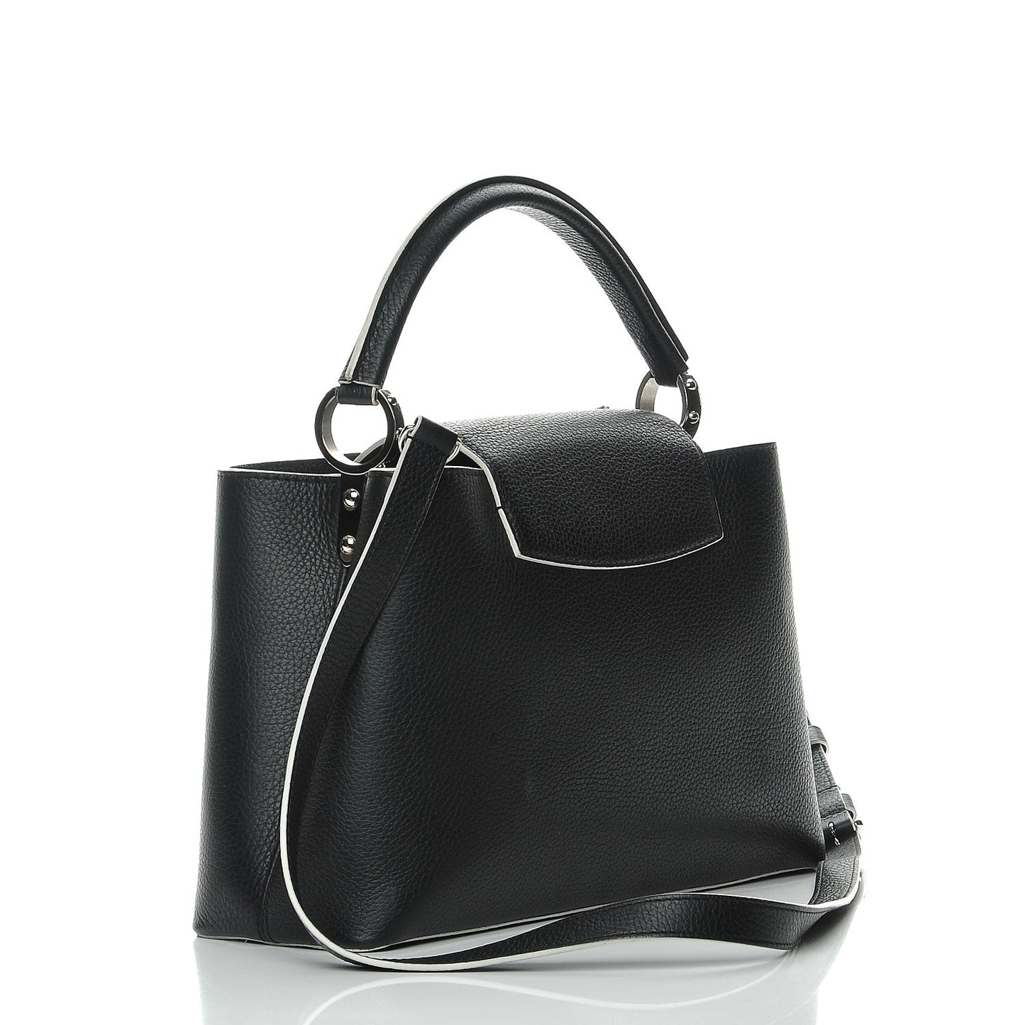 Taurillon Capucines PM Black White