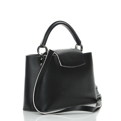 Louis Vuitton Taurillon Capucines PM Black White 4 of 8