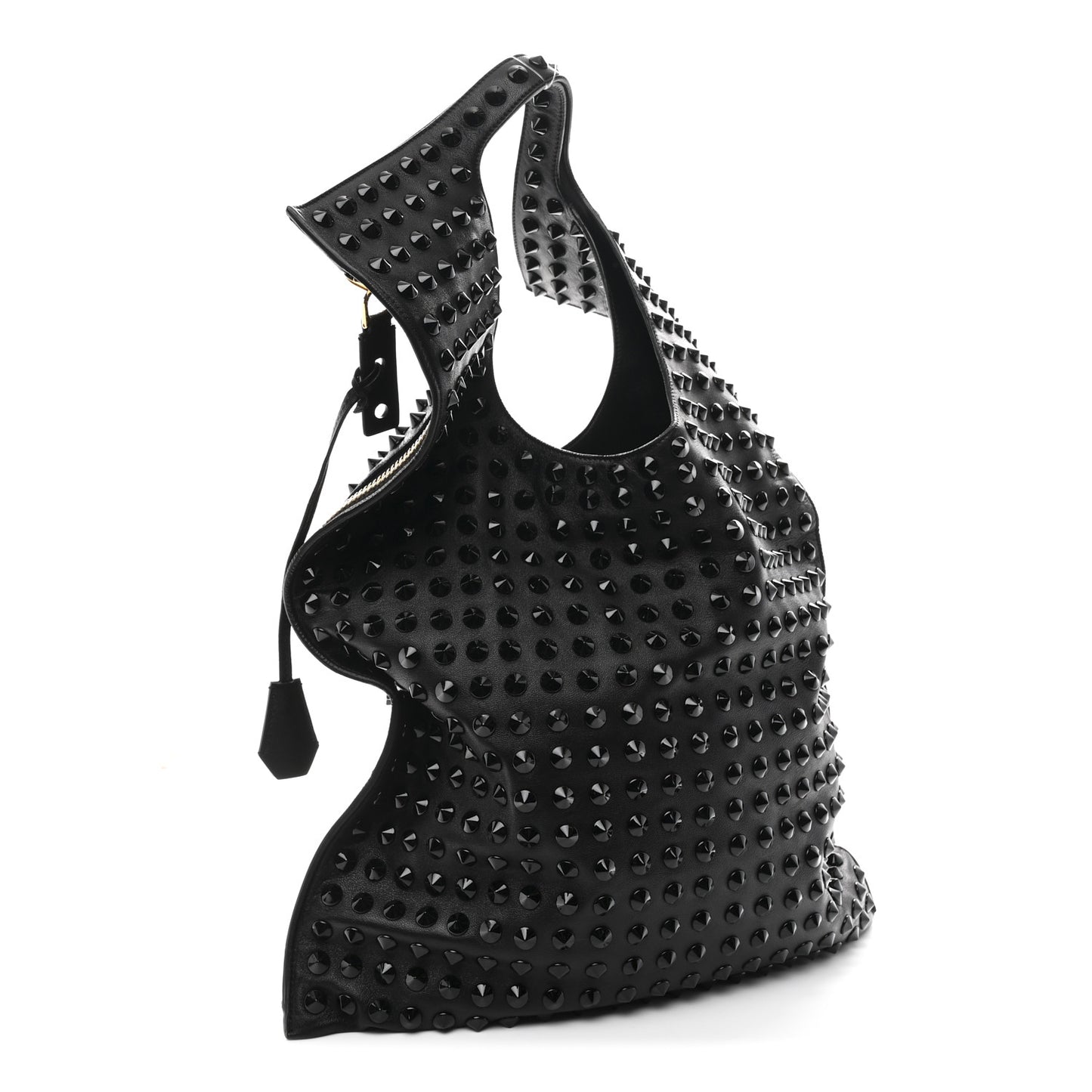 Ramskin Studded Large Alix Padlock Zip Shoulder Bag Black