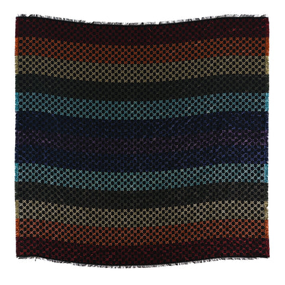 Gucci Viscose Cotton Silk Jacquard GG Monogram Shiny Summer Square Shawl Black Multicolor 1 of 3
