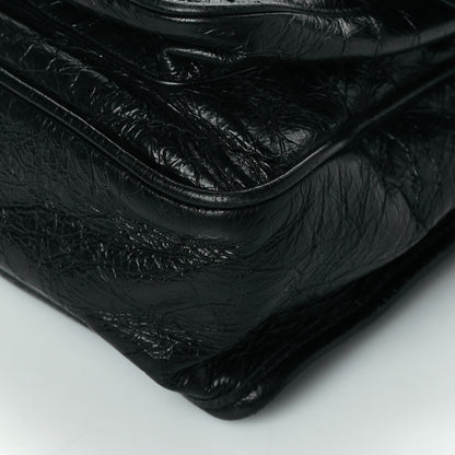Saint Laurent Crinkled Calfskin Matelasse Monogram Medium Niki Chain Satchel Black 10 of 10