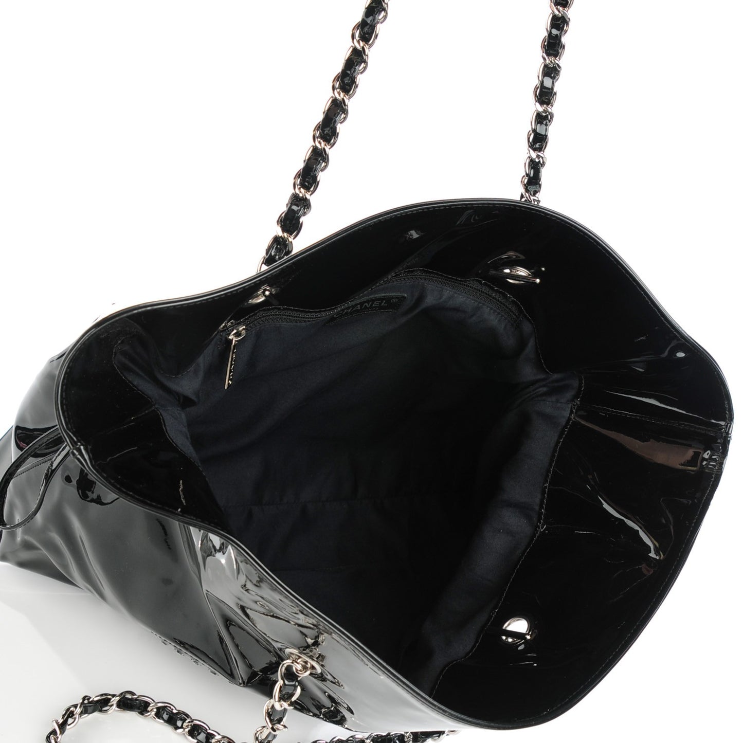 Patent Crystal Strass Bonbons Tote Black