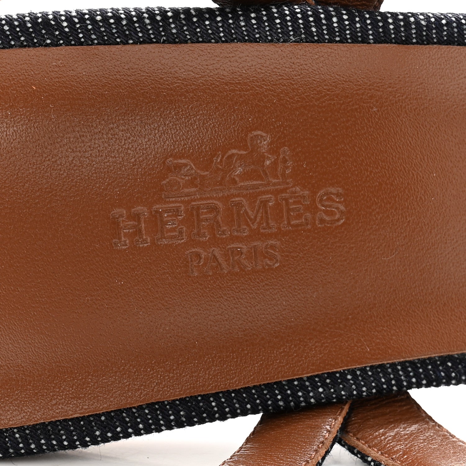 Hermes Denim Glamour 75 Sandals 39 Bleu Brut 6 of 10