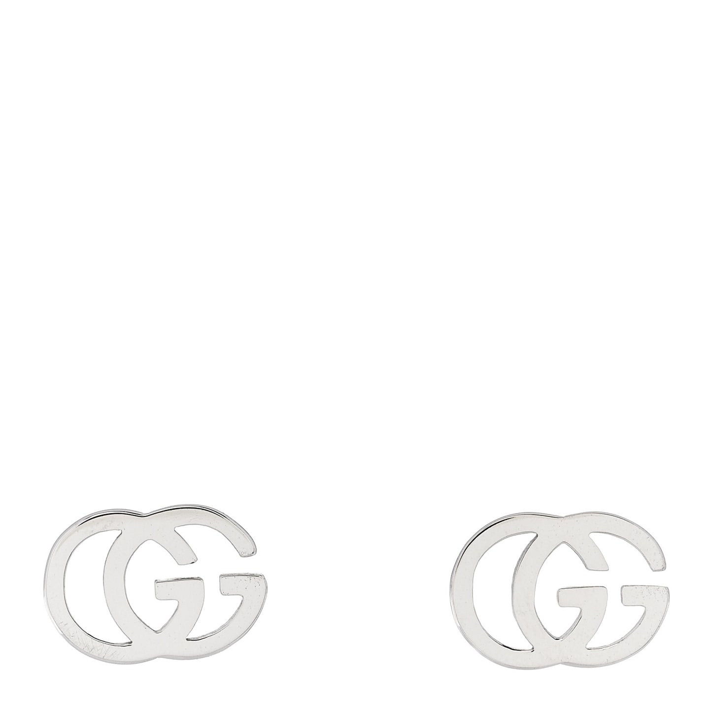 18K White Gold Running G Stud Earrings