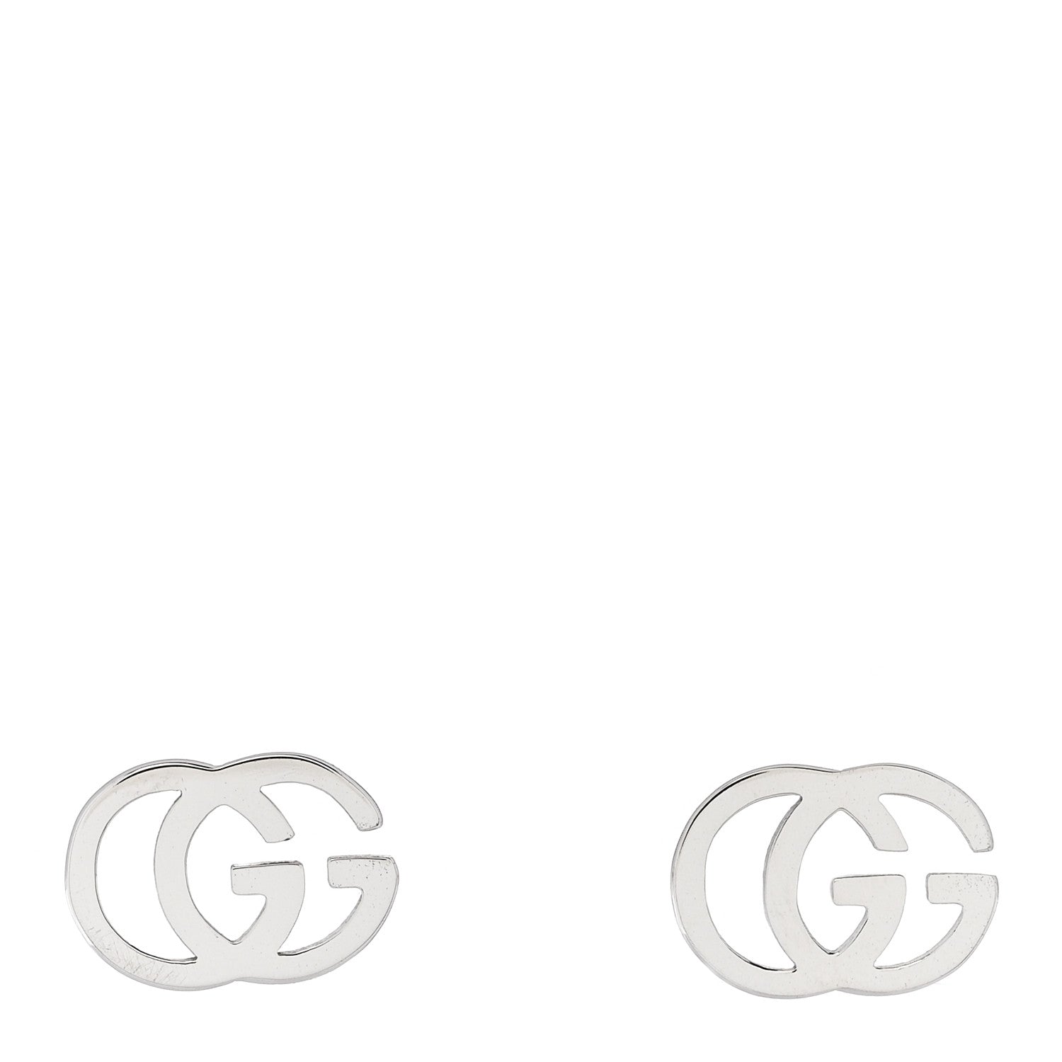 Gucci 18K White Gold Running G Stud Earrings 1 of 5