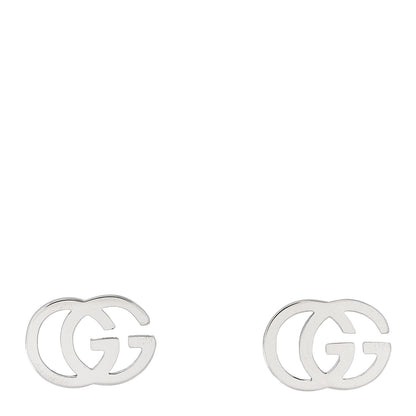 Gucci 18K White Gold Running G Stud Earrings 1 of 5