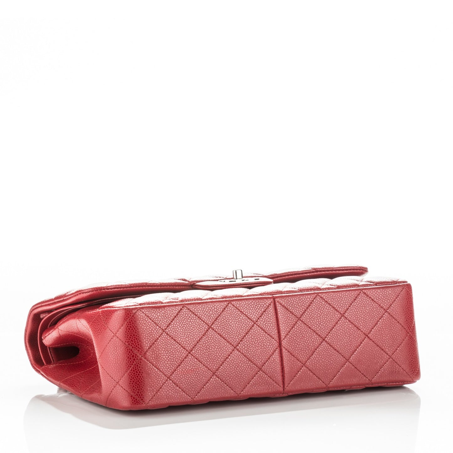 Caviar Quilted Jumbo Double Flap Red