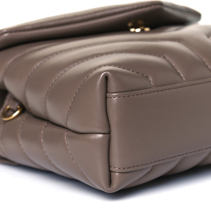 Saint Laurent Calfskin Y Quilted Monogram Toy Loulou Crossbody Bag Dark Beige 10 of 12
