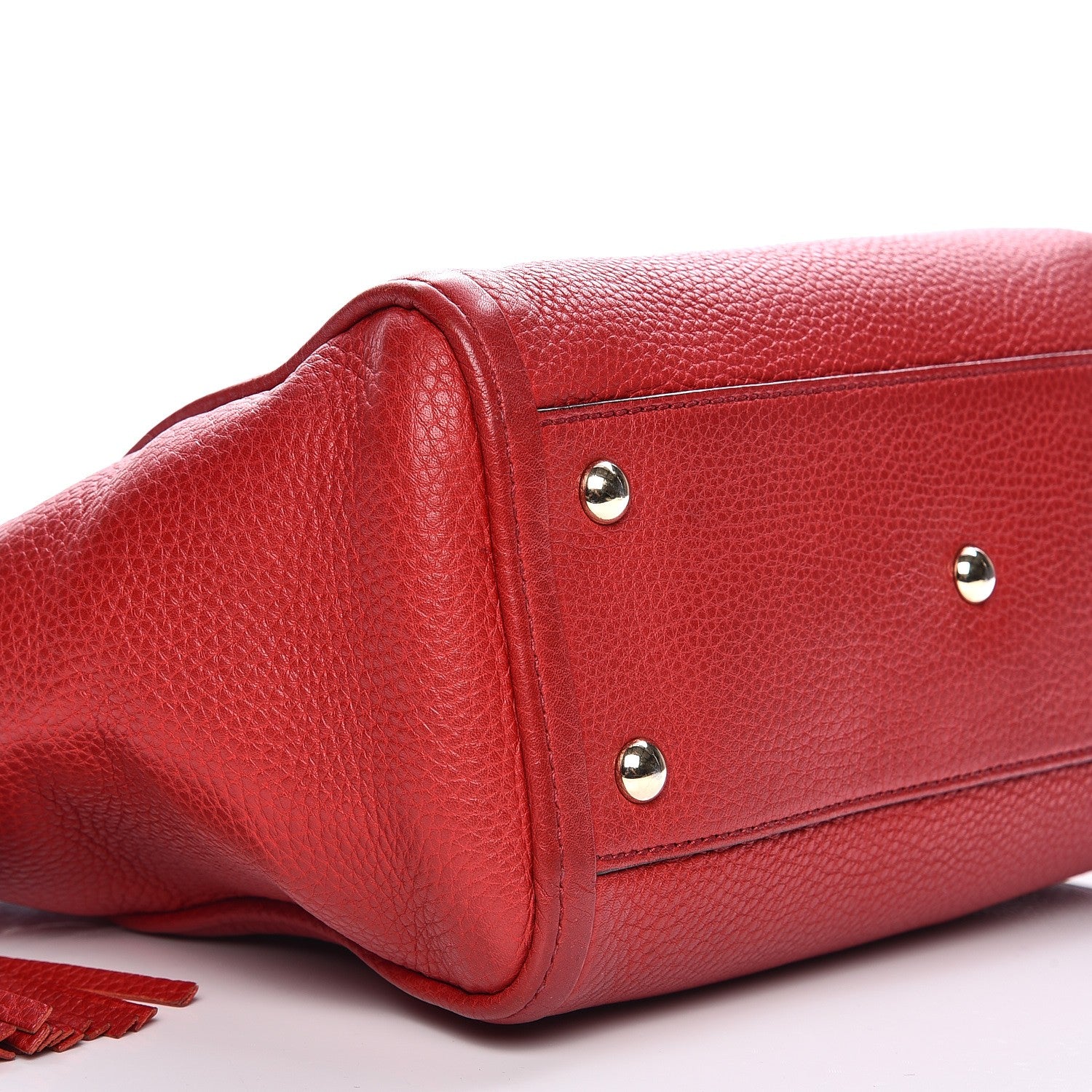 Gucci Pebbled Calfskin Small Soho Top Handle Bag Red 9 of 17