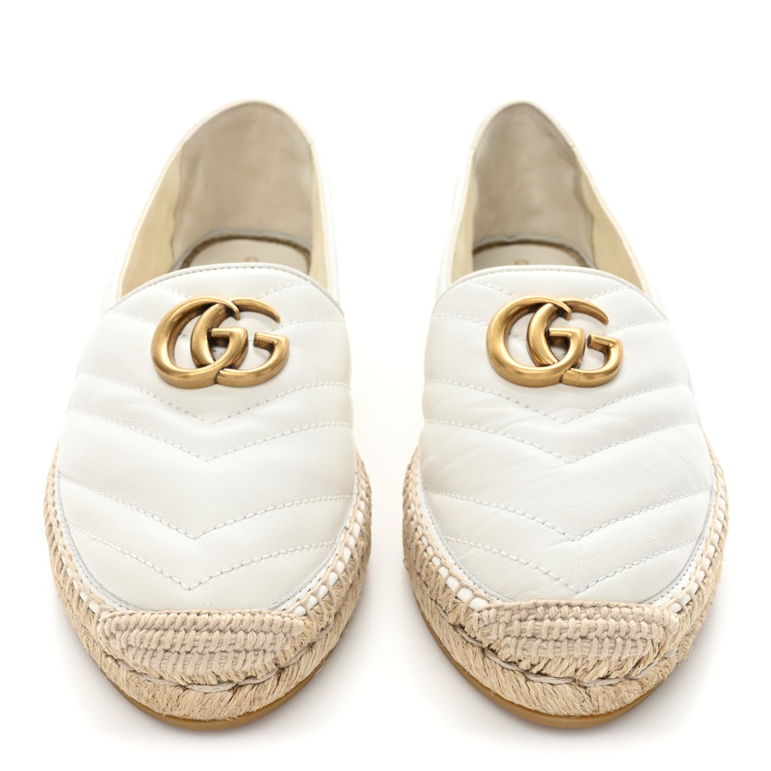 Gucci Nappa Matelasse GG Marmont Espadrilles 40.5 Great White 2 of 14