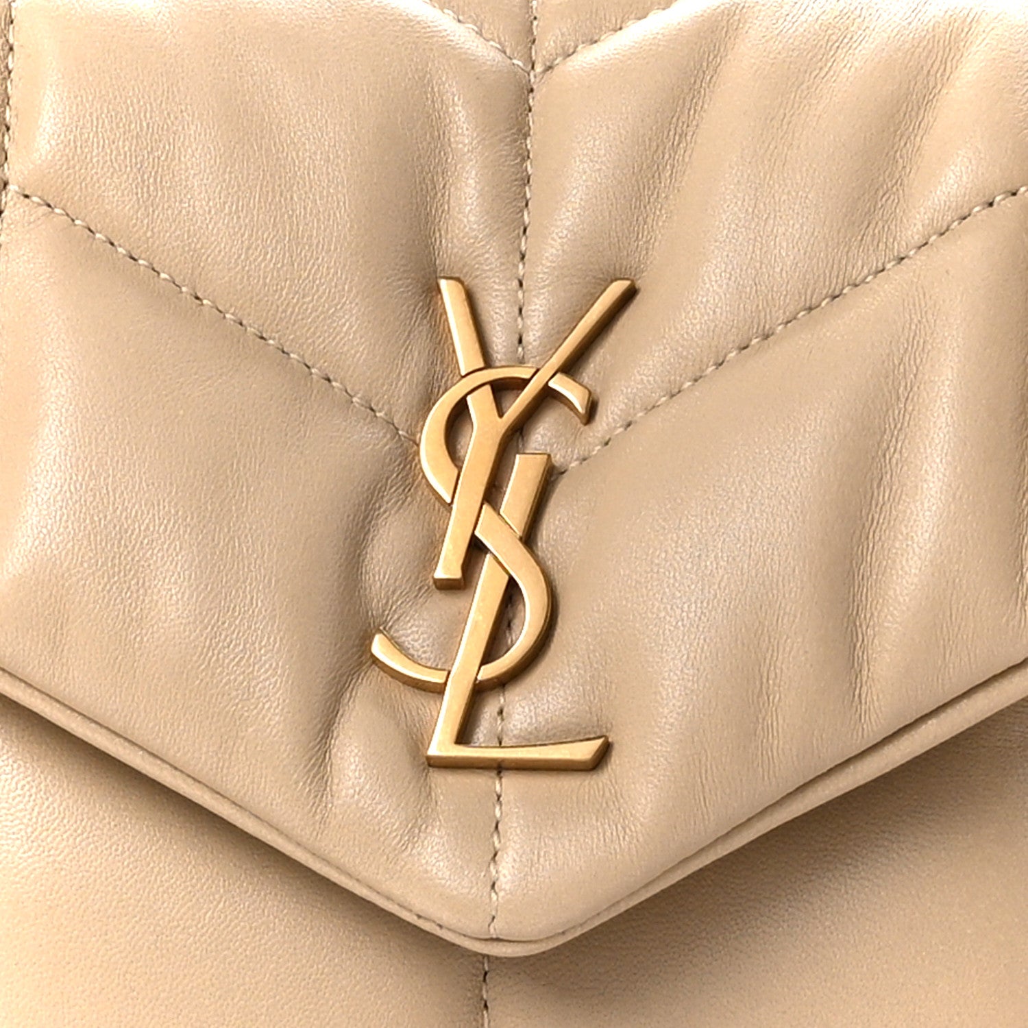 Saint Laurent Lambskin Quilted Toy Loulou Puffer Monogram Chain Satchel Avorio 9 of 11