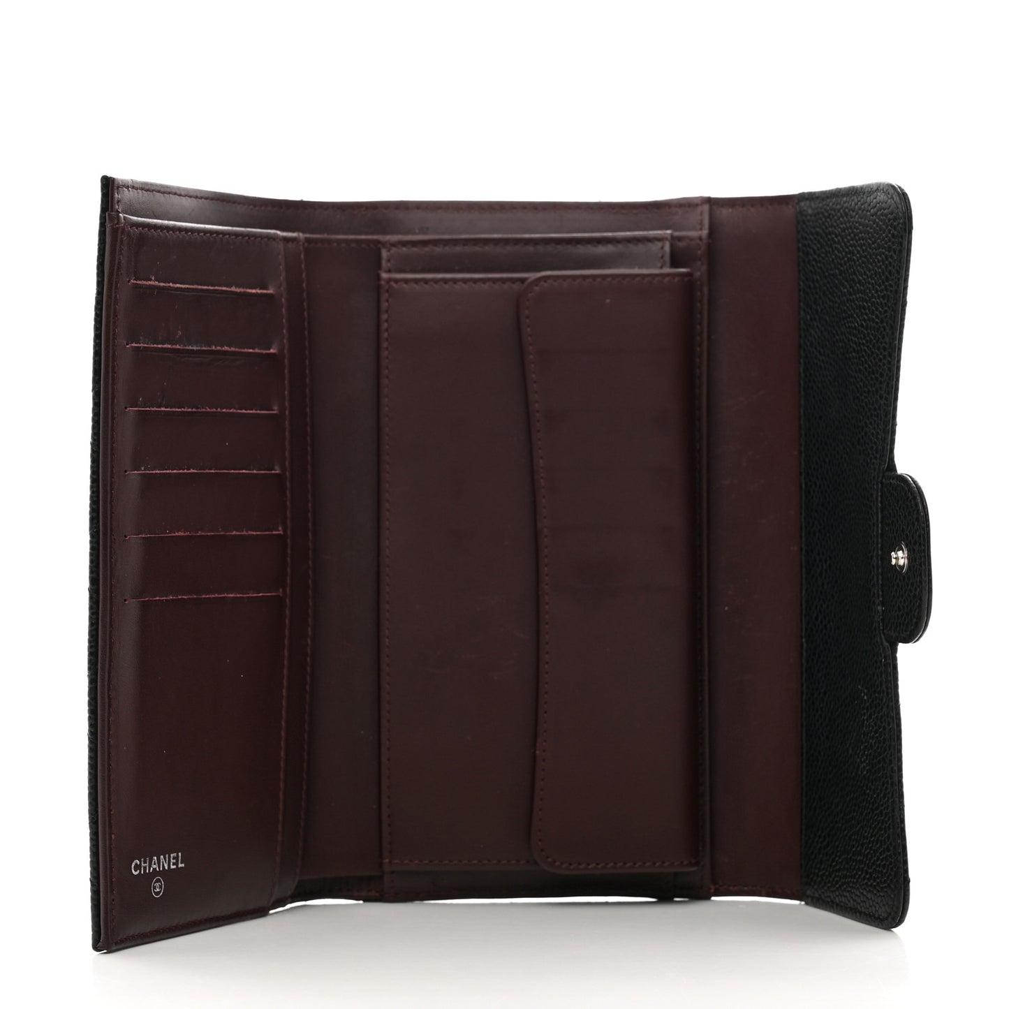 Caviar Quilted Large Flap Wallet Black