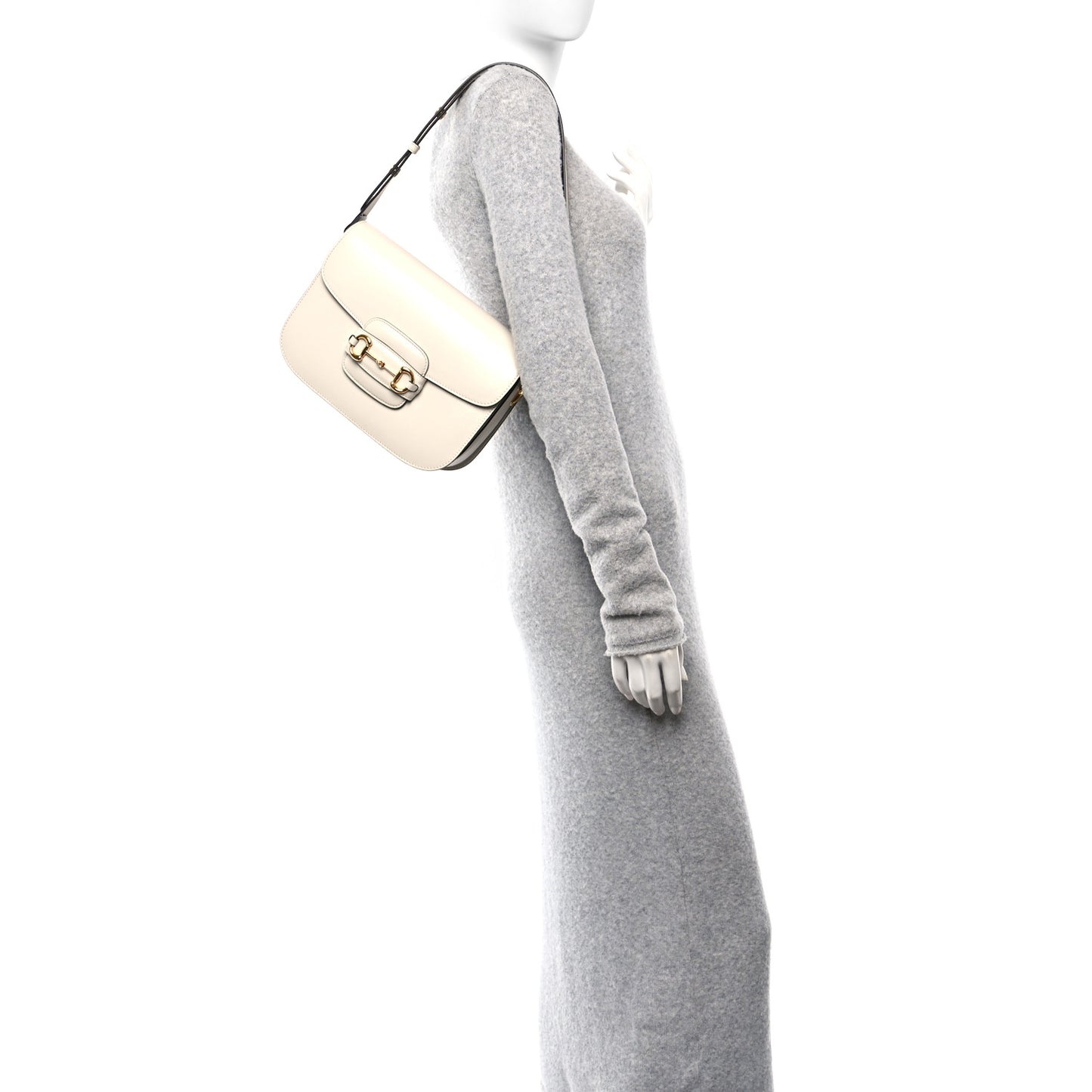 Azalea Calfskin Horsebit 1955 Shoulder Bag Mystic White