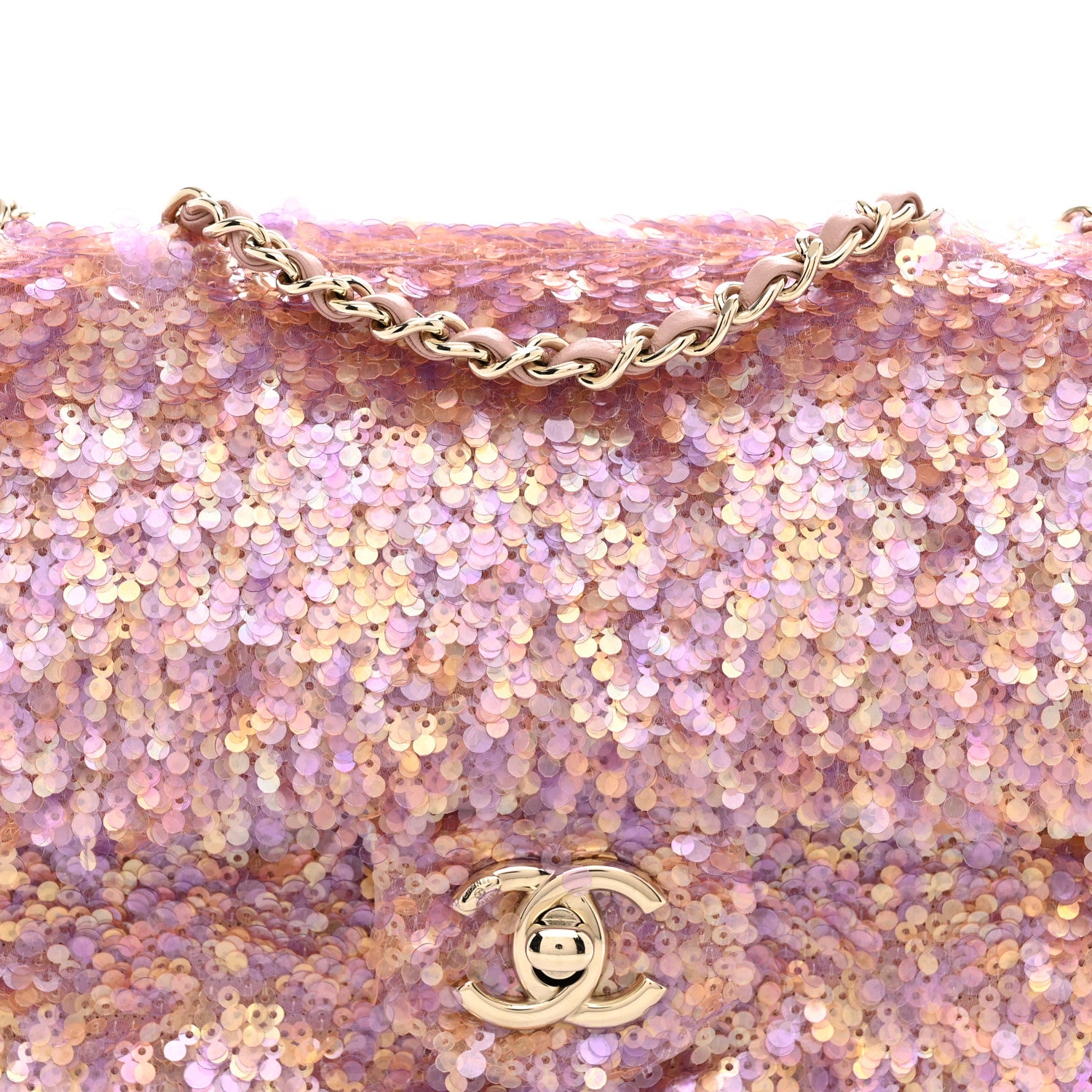 Chanel Sequin Small Single Flap Pink Light Pink 8 of 11