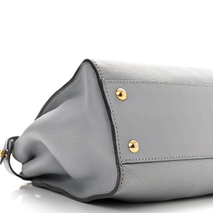 Fendi Vitello Seta Shiny Nappa Medium Peekaboo Iconic Satchel Ardesia Amido 9 of 13