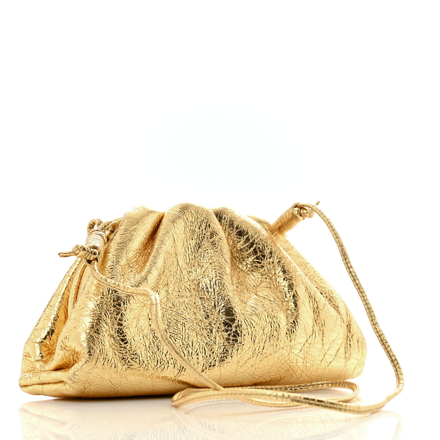 Metallic Bark Calfskin The Mini Pouch Gold