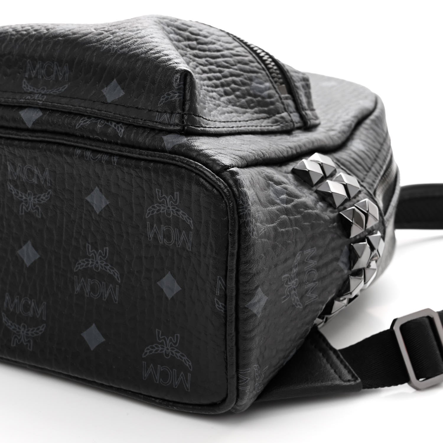 MCM Visetos Side Stud Mini Stark Backpack Black Black 9 of 9