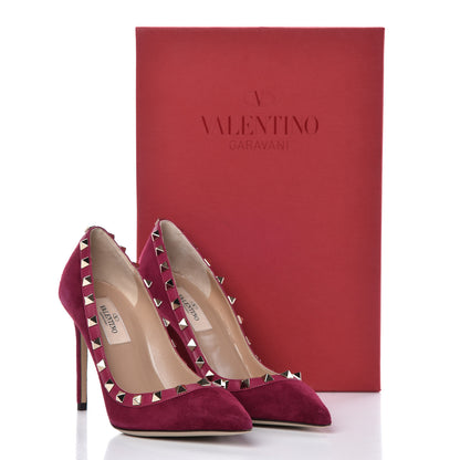 Valentino Garavani Suede Rockstud 85mm Pumps 35 Camelia 14 of 14