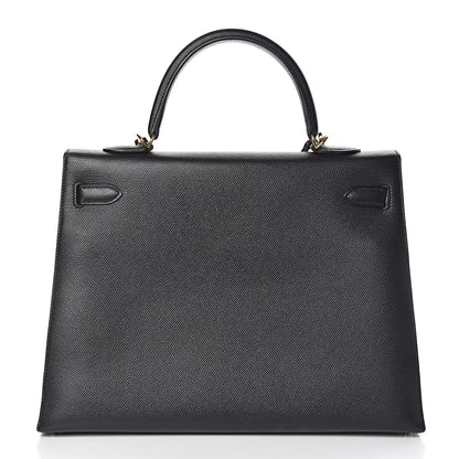 Hermes Epsom Kelly Sellier 35 Black 21 of 35