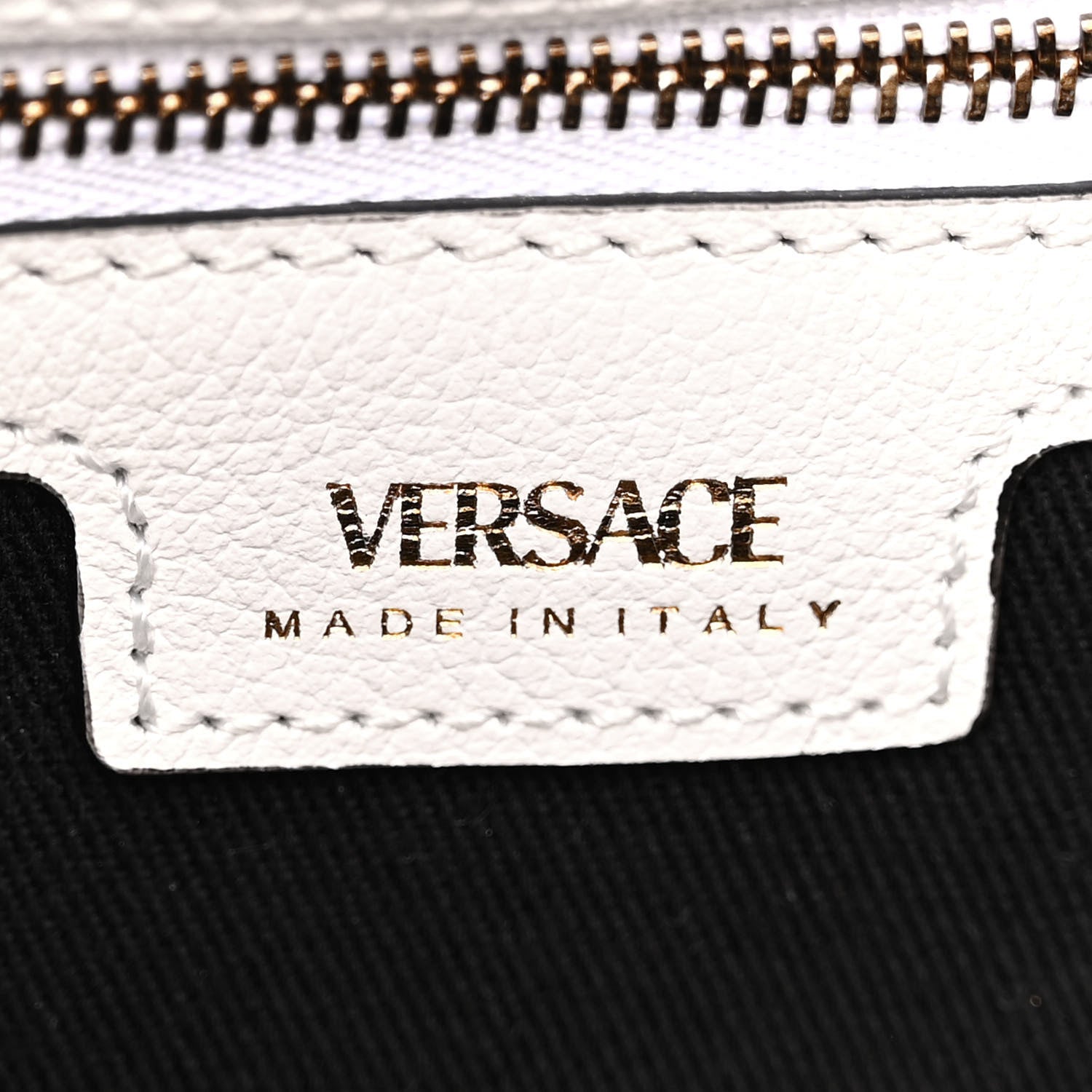Versace Grained Calfskin La Medusa Bucket Bag Optical White 6 of 9
