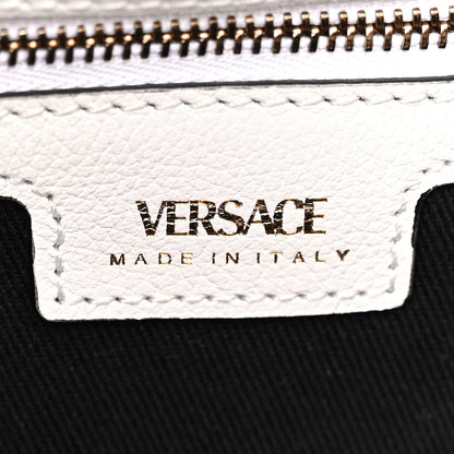 Versace Grained Calfskin La Medusa Bucket Bag Optical White 6 of 9