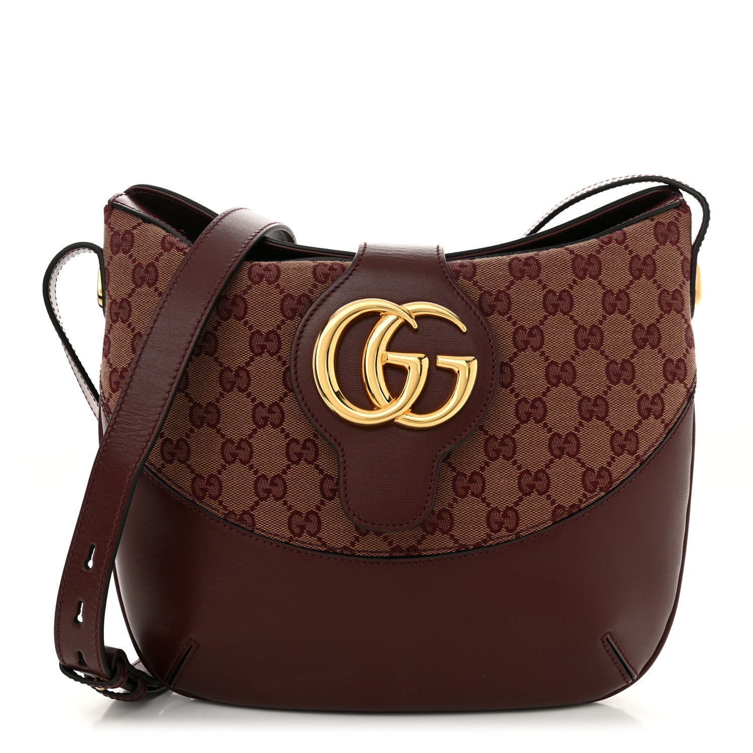 Gucci GG Monogram Calfskin Medium Arli Shoulder Bag Sahara Rubino Chardonnay 1 of 11