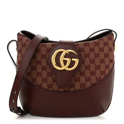 Gucci GG Monogram Calfskin Medium Arli Shoulder Bag Sahara Rubino Chardonnay 1 of 11
