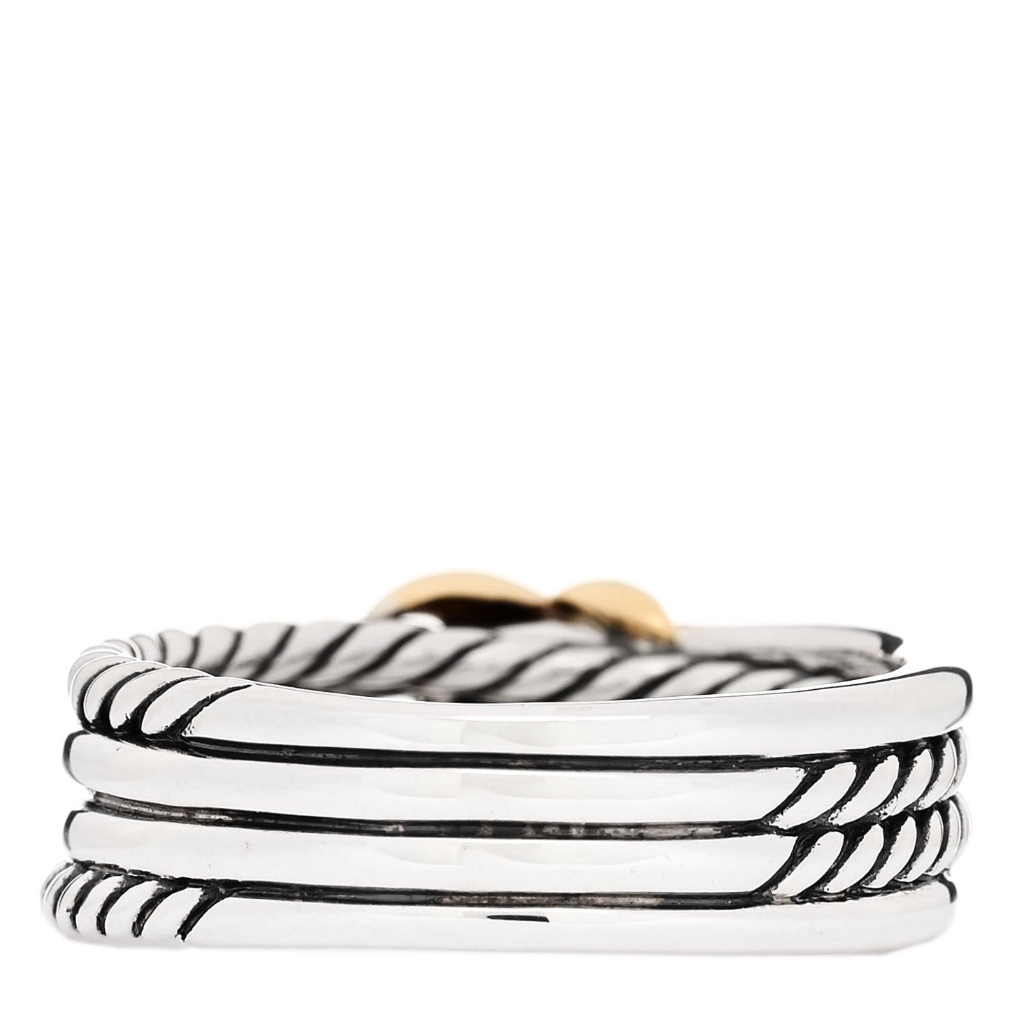Sterling Silver 18K Yellow Gold 6mm X Crossover Ring 54 7