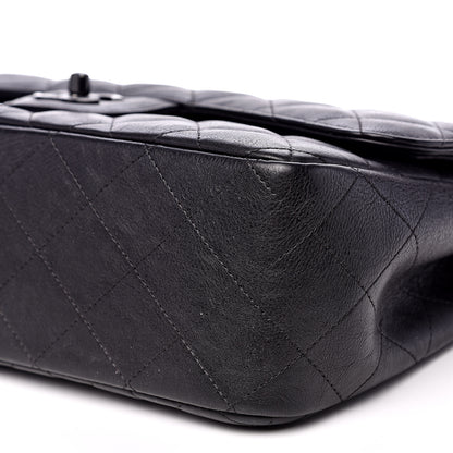 Chanel Crumpled Calfskin Quilted Jumbo Double Flap So Black 10 of 15